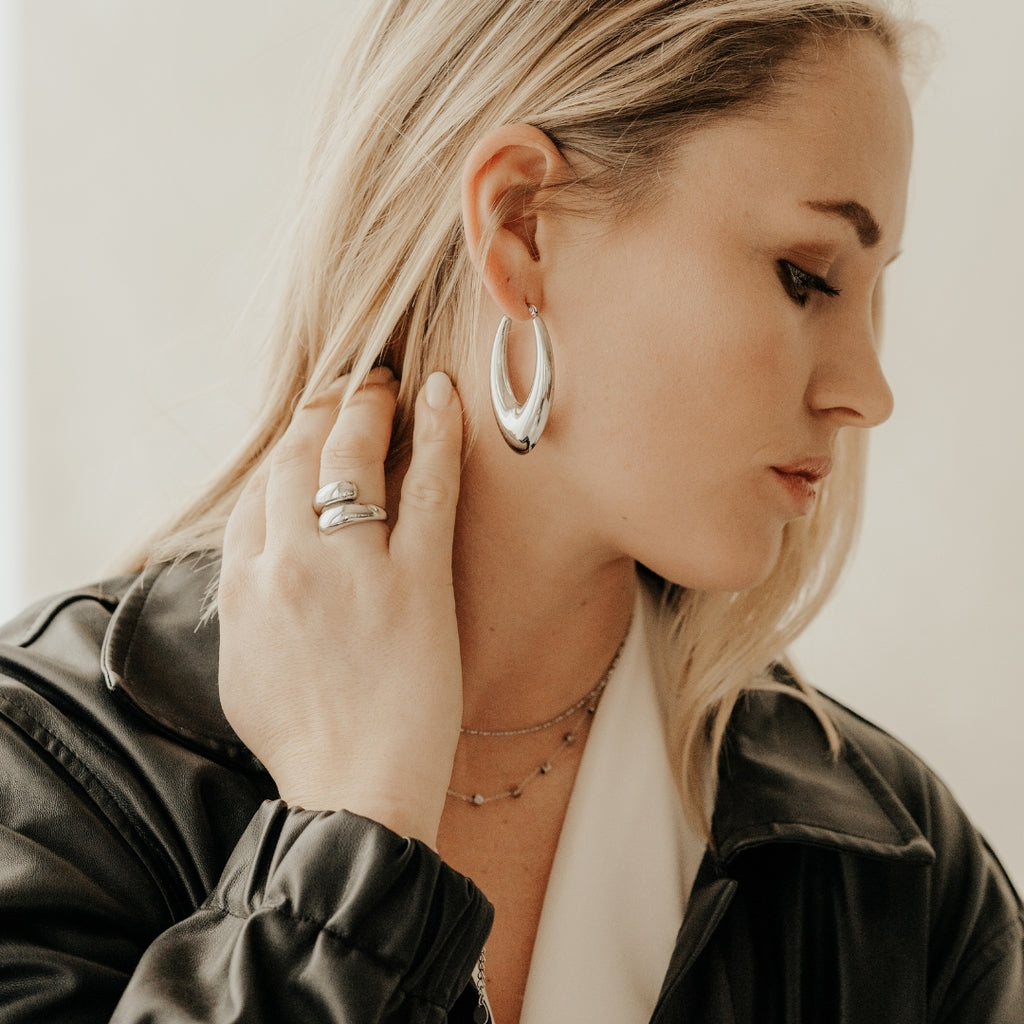 Aura Drop Hoops Large