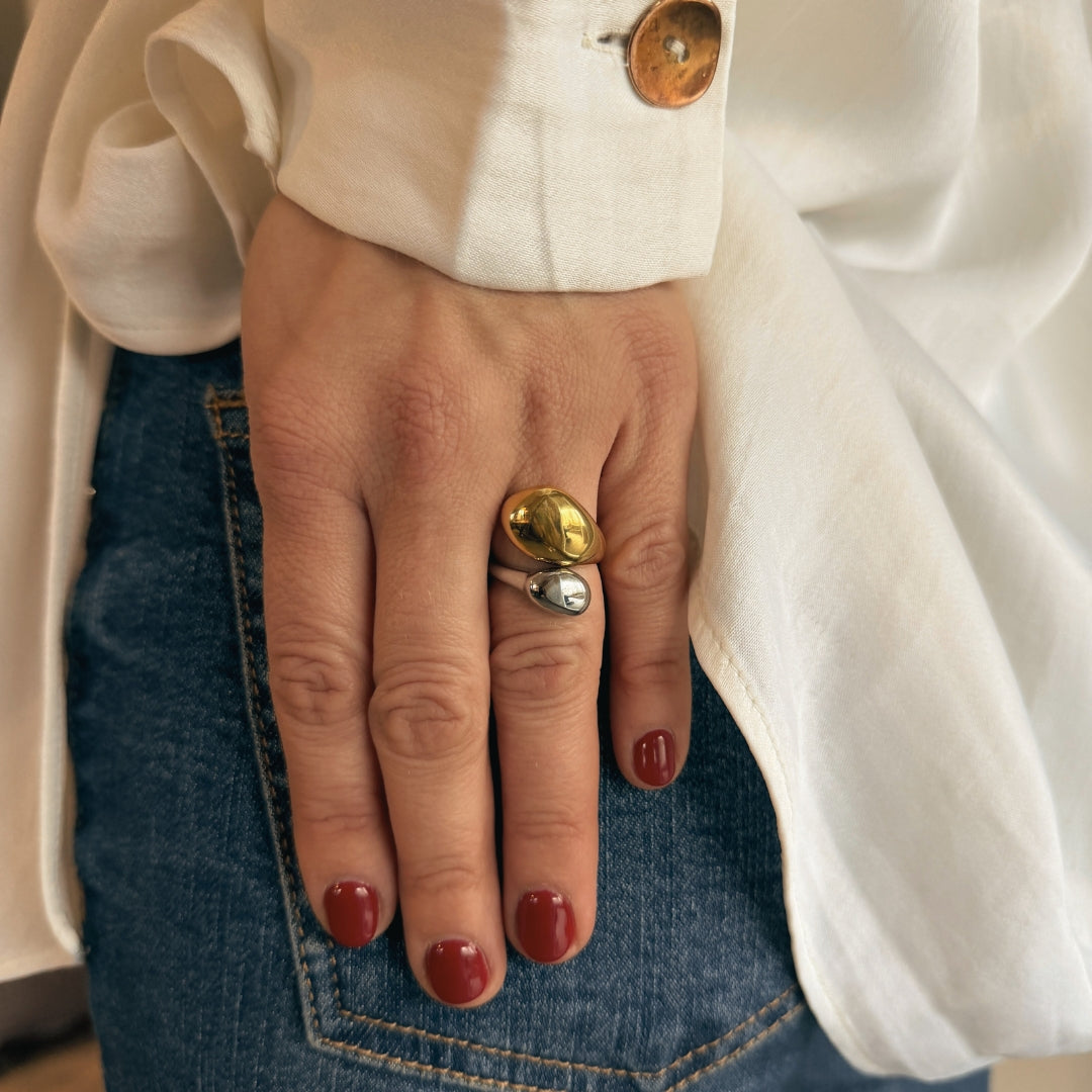 Bicolor Drop Ring