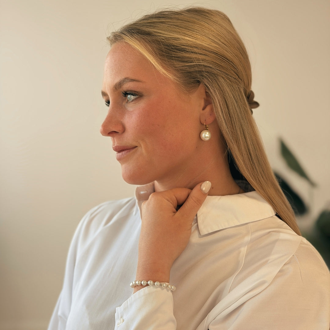 Classic Pearl Hoops