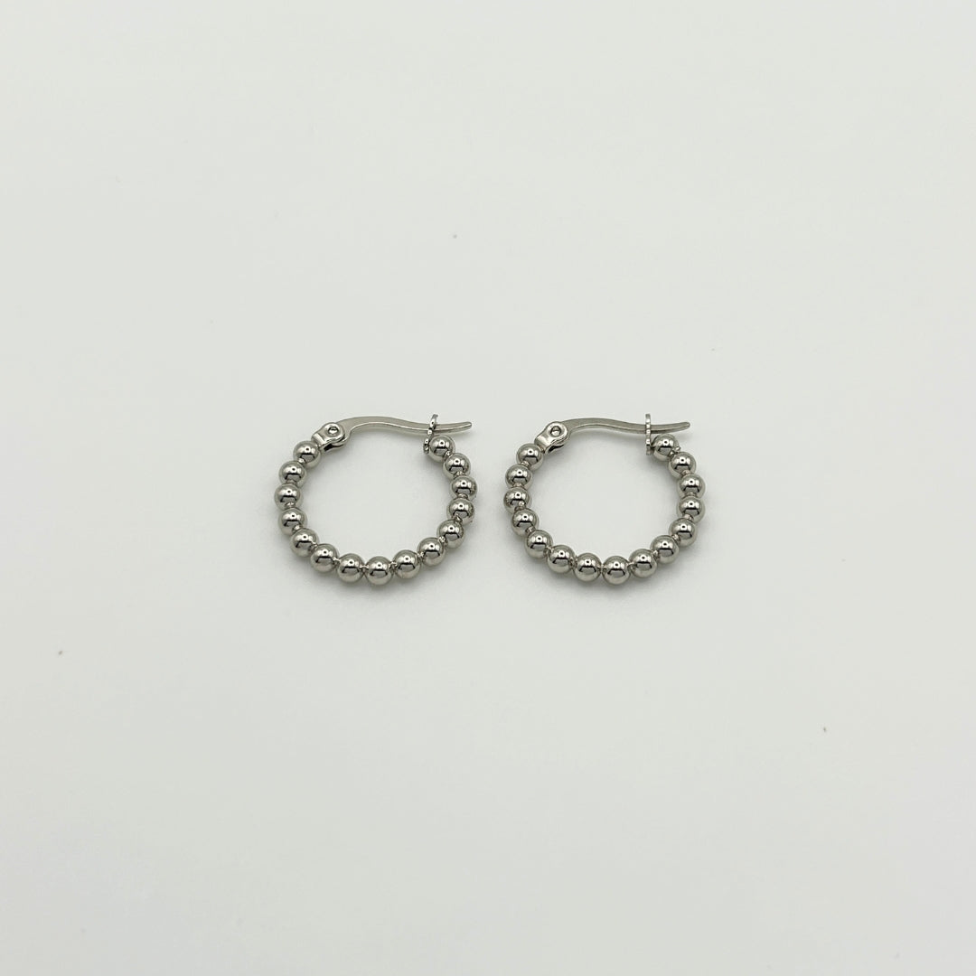 Pearl Dot Hoops